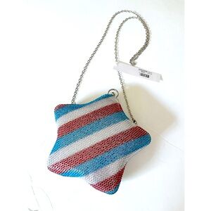 Alessia star shaped chain crossbody red/white/blue rhinestone NWT